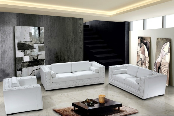 Bankstel 3+1+1 zits set Design bankstellen gestoffeerde banken leer Chesterfield