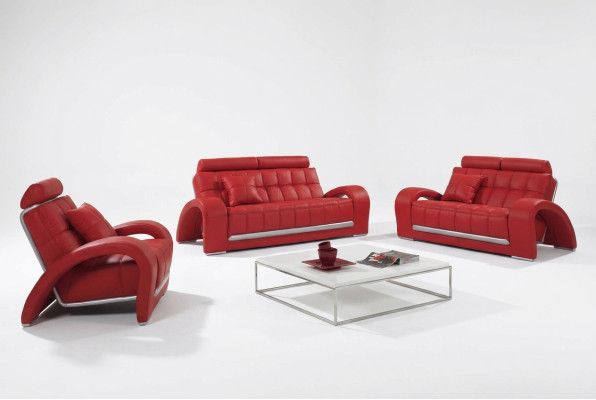 Bankstel 3+2+1 zits set Designbanken Gestoffeerde banken Lederen modern
