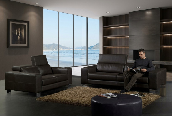 Sofaset 3+2+1-zits set Design Banken In Lederen Bekleding Couchen Relax