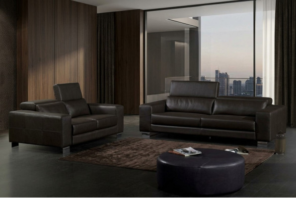 Sofaset 3+2+1-zits set Design Banken In Lederen Bekleding Couchen Relax