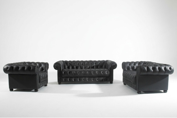 Leren bank zitkussens set Chesterfield stoelen designbank bankstel