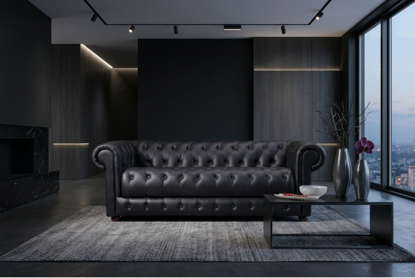 Chesterfield Bank Bank Bekleding Designer 3-zits Salon Bankstellen Nieuw