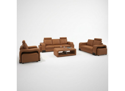 Leren bankstel zithoek 3+2+1 decoratieset meubelset gestoffeerd bankstel bank