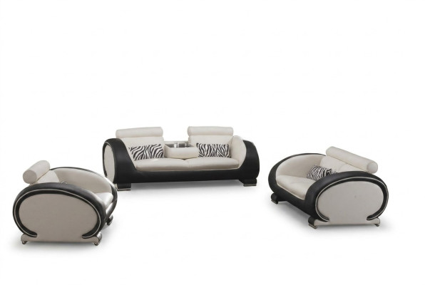 Bankstel 3+2+1 zits set Design bankstellen Gestoffeerde lederen banken Modern