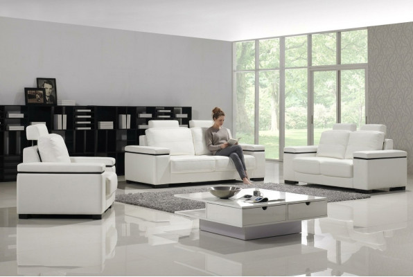 Sofagroep 3+2+1 zits set Designbankstellen Beklede lederen relaxbankstellen.