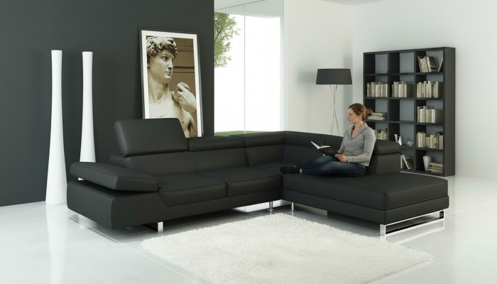 Hoekbank leren bank woonlandschap L vorm bank bank decoratie bekleding zitplaats hoek