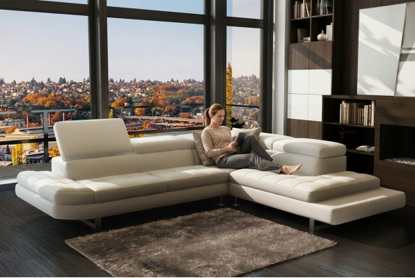 Moderne hoekbank leren bank L-vormige bekleding Designer hoekbank