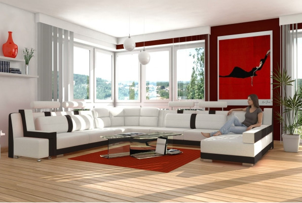 Garnituur U-vorm bank bank bekleding garnituur woonlandschap ontwerp