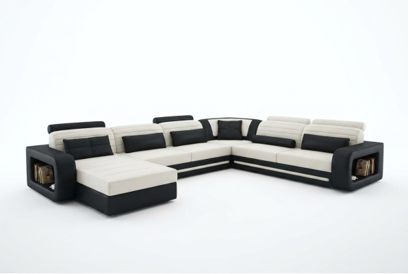U Vorm Bank Bank Bekleding Hoekbank Set Woonlandschap Lederen Ontwerp