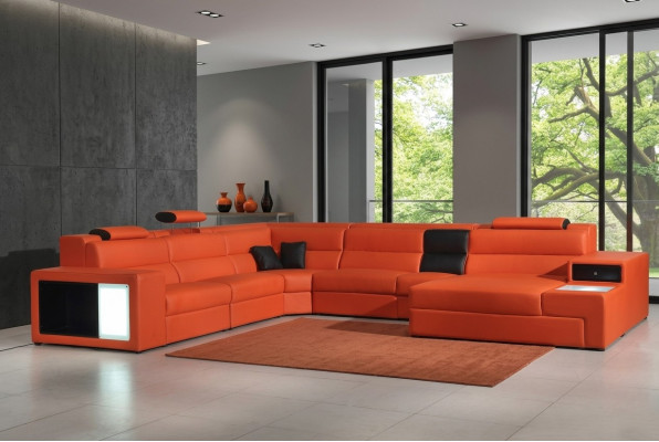 Hoekbank leren bank Groot xxl U-vormige woonlandschap Sofa Decor Bankstel