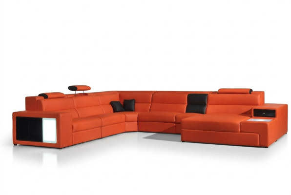 Hoekbank leren bank Groot xxl U-vormige woonlandschap Sofa Decor Bankstel
