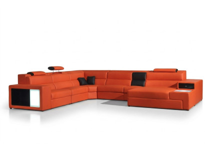 Hoekbank leren bank Groot xxl U-vormige woonlandschap Sofa Decor Bankstel