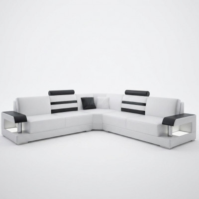 Designer Bank Bank Hoekbank Bekleding Woonkamer Bankstel Leer Textiel