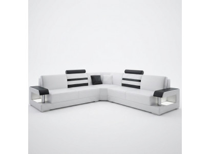 Designer Bank Bank Hoekbank Bekleding Woonkamer Bankstel Leer Textiel