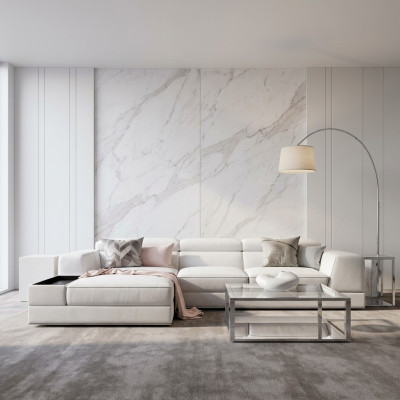 Leren bank Bank Bank Hoekbank Hoek Bekleding Zitgroep Decor Woonlandschap