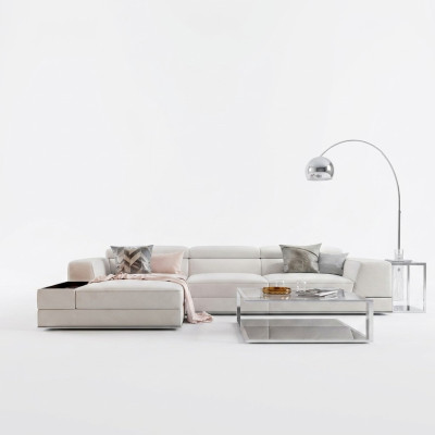Leren bank Bank Bank Hoekbank Hoek Bekleding Zitgroep Decor Woonlandschap