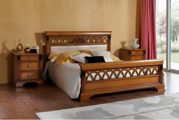 Bed Double Hotel Antik Beds 2x Nightstand Bedroom 3 pieces Baroque Rococo Solid wood  Bed Dubbel Hotel Antiek Bedden 2x Nachtkast Slaapkamer 3-delig Barok Rococo Massief hout