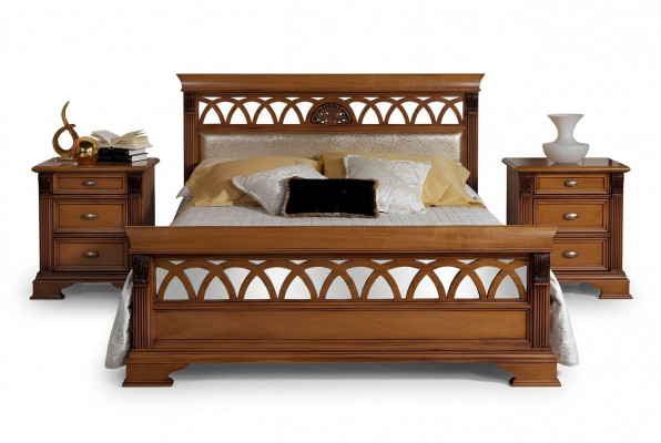 Bed Double Hotel Antik Beds 2x Nightstand Bedroom 3 pieces Baroque Rococo Solid wood  Bed Dubbel Hotel Antiek Bedden 2x Nachtkast Slaapkamer 3-delig Barok Rococo Massief hout