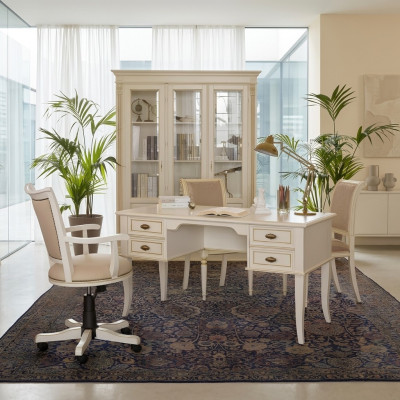 Kantoor Bureau + Stoel Bureautafels Tafel Hout Stoel 2-dlg Set Italië