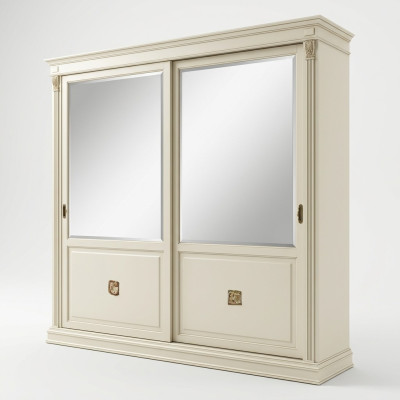Edel kast Luxe zweefdeur design slaapkamer kasten kleding massief hout nieuw