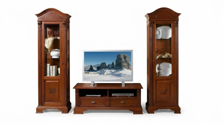 Woonkamer meubelset vitrines vitrine dressoir meubels in massief hout.