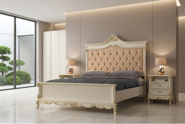 Bed Chesterfield Design Luxury Hotel Beds Solid Wood 180x200 Bedroom Italy Furniture