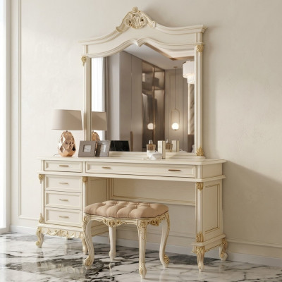 Kaptafel barok rococo console tafels + krukken kaptafel make-uptafel massief hout
