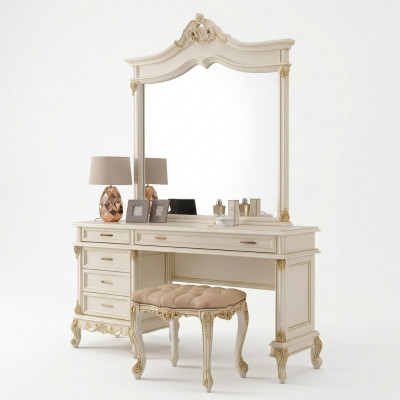 Kaptafel barok rococo console tafels + krukken kaptafel make-uptafel massief hout