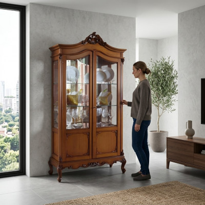 Edel vitrine antiek stijl barok rococo woonkamer klassiek glazen kast
