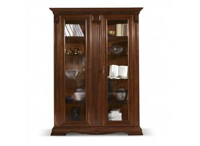 Vitrine Glazen Kast Woonkamer Etalage 2-Deurs Vitrines Barok Rococo Massief Hout