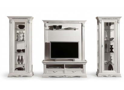 Klassieke woonkamerkast woonkamer vitrine dressoir RTV-plankwandmeubel 4-delig massief hout