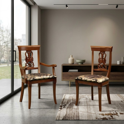 Stoel Bruin Ontwerp Woonkamer Hout Eetkamerstoelen Gestoffeerde met Armleuning