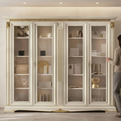 Kantoor boekenkast Archiefkast Luxe Italiaanse meubels Antieke kast Massief hout