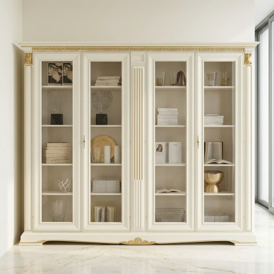 Kantoor boekenkast Archiefkast Luxe Italiaanse meubels Antieke kast Massief hout