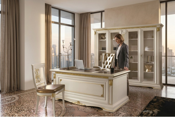 Bureau tafel edele massief houten tafels barok rococo antieke stijl 186x91cm nieuw