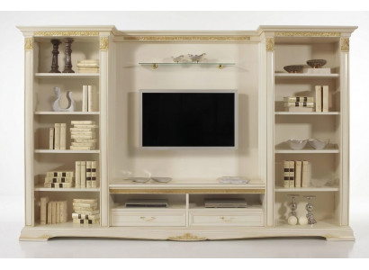Wandmeubel TV-wand massief hout Stijl Klassiek Italiaans woonkamer meubels