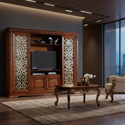 Ontwerper woonkamer tv wandmeubel mediawand tv-meubel tv-kast woonkamer massief hout