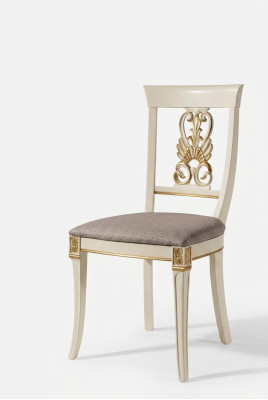 Luxe Design gestoffeerde stoel Stoelen Zitje Rug Massief hout Eetkamer Barok