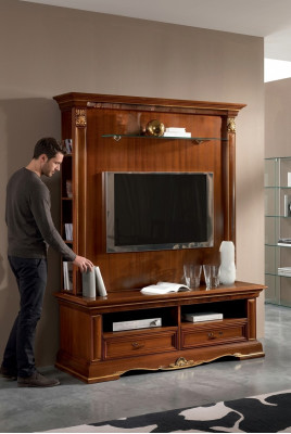 Tv-kast dressoir woonkamer tv wand massief hout landhuis massief hout