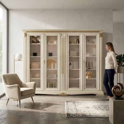 Vitrine kast Vitrines Woonkamer Etalagekasten Ontwerp Barok Rococo Massief hout