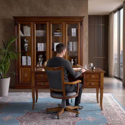 Kantoorset Bureau Directeursstoel Compleet Kantoor Office Barok Rococo 2-delig.
