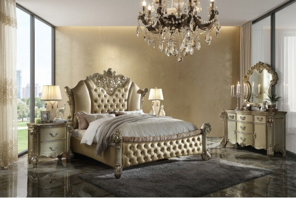 Klassiek bed Tweepersoonsbed 2x Nachtkastjes Hout Bedden Nieuw 3-delig Set