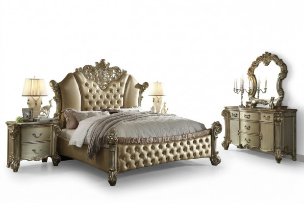 Slaapkamer set Nachtkastjes Bed 5-delig Barok Rococo Antiek Stijl Hout