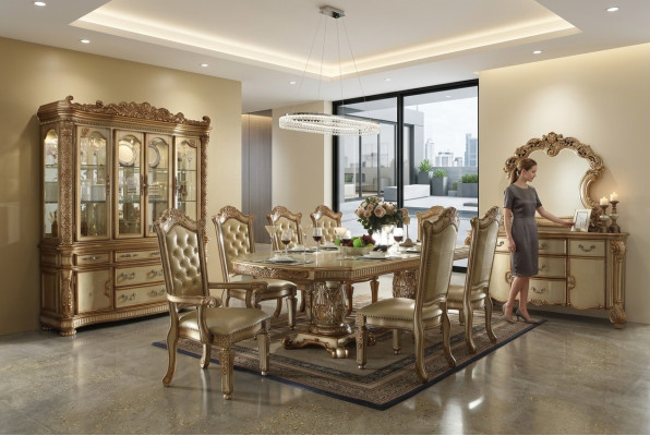 Koninklijke eettafel Tafel Houten Tafels Rococo Barok Eetkamer Antieke Stijl