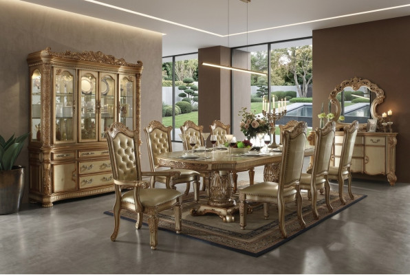 Koninklijke 7-delige eetkamerset eettafel 6x stoelen in barok en rococo stijl.