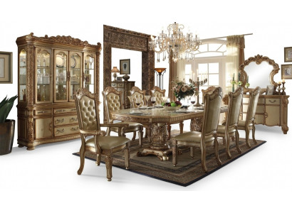 Koninklijke 7-delige eetkamerset eettafel 6x stoelen in barok en rococo stijl.