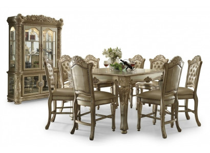 Eetkamer Eetkamerset Klassieke set Eettafel 6x Chesterfield armstoelen
