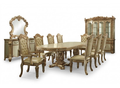 Eetkamer set meubilair vitrine tafel 8x stoel dressoir spiegel barok