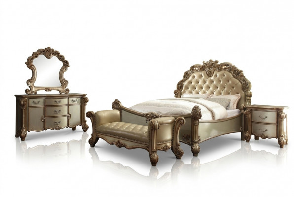 Bed 2x Nightstand 3-piece. Classic bedroom set luxury Baroque Rococo.  Bed 2x Nachtkastje 3-delig. Klassieke slaapkamerset luxe Barok Rococo.