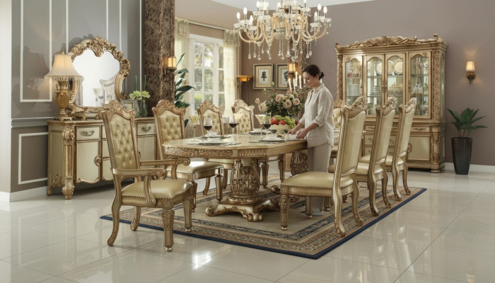 Gouden Chesterfield stoel Ontwerper Eetkamermeubelen Luxueuze eenzitter